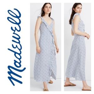 MADEWELL Ruffled Cottagecore Wrap Maxi Fairy Dress in Americana Floral Boho  22